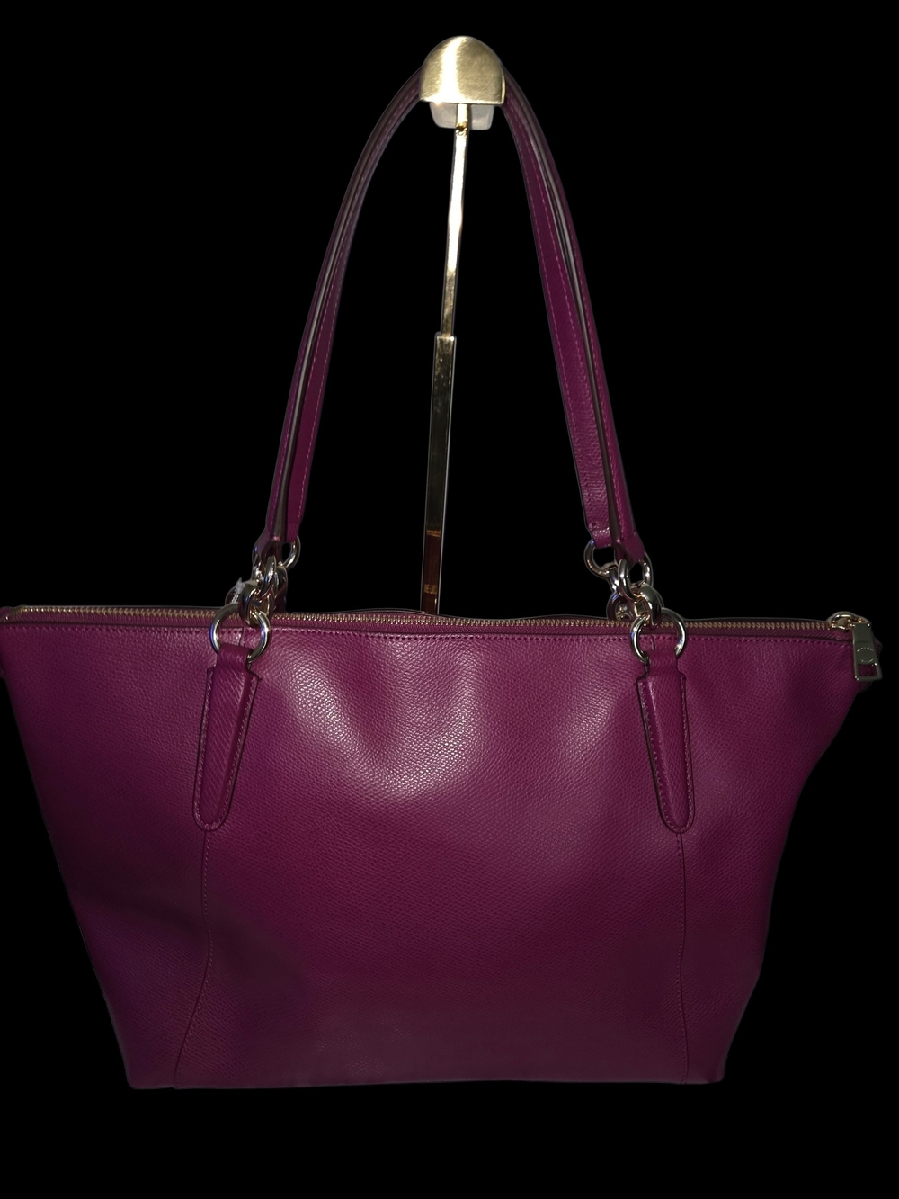 Coach Leather Magenta Tote Bag - Picture 6 of 10